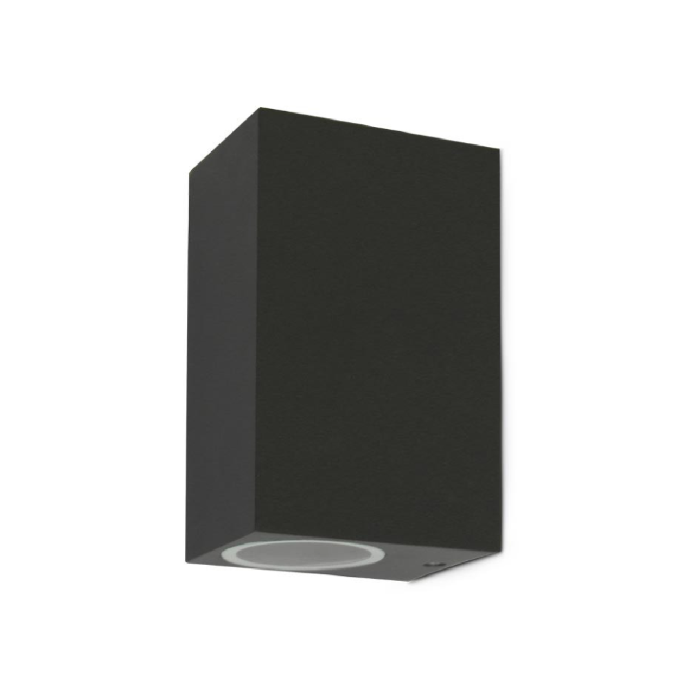 Miidex - Aplique de pared ALTESSE RECT GU10 x 2, gris antracita, IP44 - Ref.: 70031