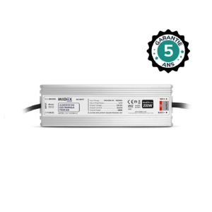 Miidex - Alimentation pour LED 200W - 12V DC - 16.7A - IP67 - GARANTIE 5 ANS - Réf : 100475