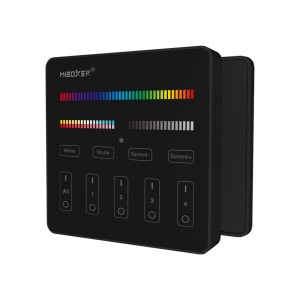 Miboxer - Controller LED RGB+CCT e touch nero wireless a 4 zone - Cod. art.: B4-B
