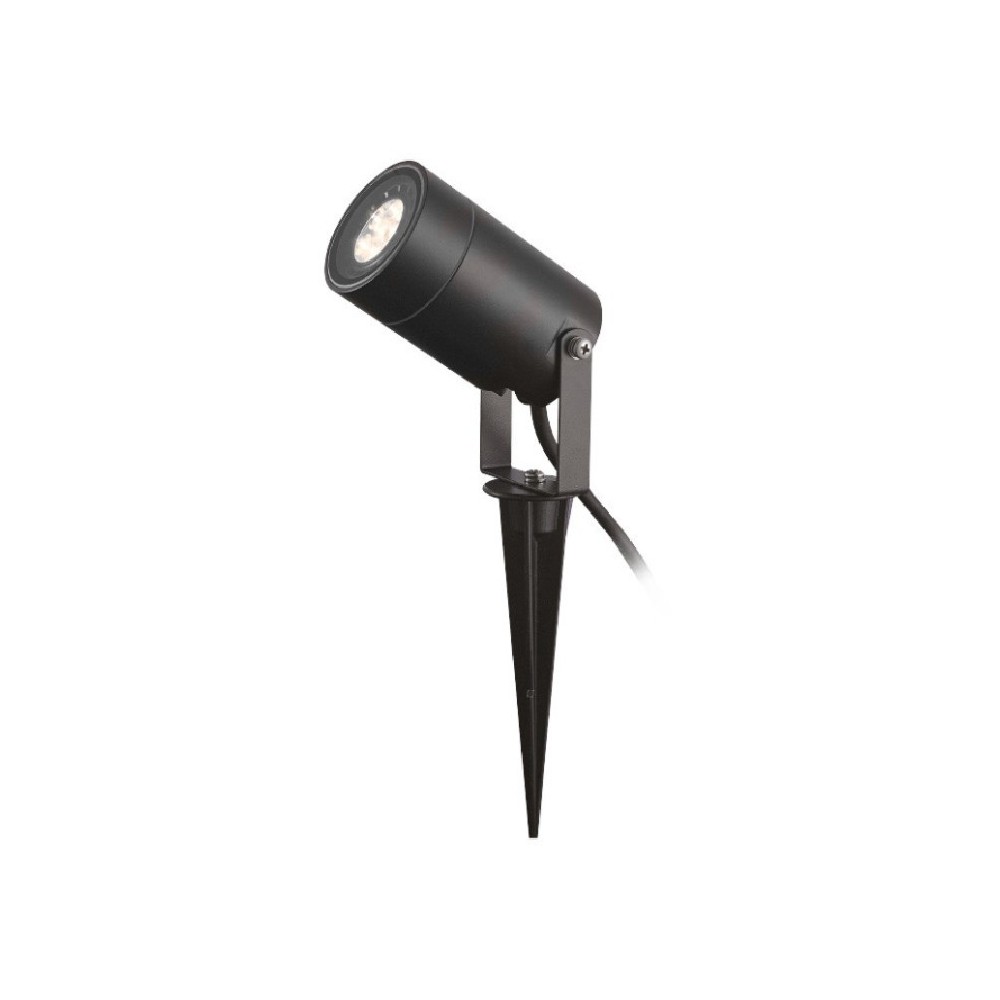 Miidex - Projecteur LYS Piquet Slim (sans ampoule) 230V GU10 Noir IP65 - Réf : 70283