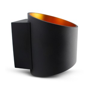 Miidex - Candeeiro de parede HOYA OBLIQUE G9 preto dourado - Ref.: 70041