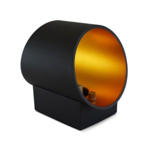 Miidex - Candeeiro de parede HOYA OBLIQUE G9 preto dourado - Ref.: 70041