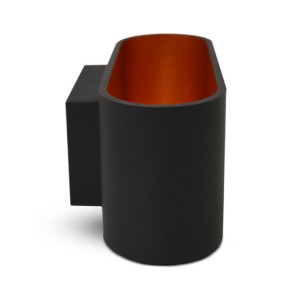 Miidex - Applique da parete HOYA OVALE G9 X1 Nero/Oro Ovale - Cod. art.: 700400