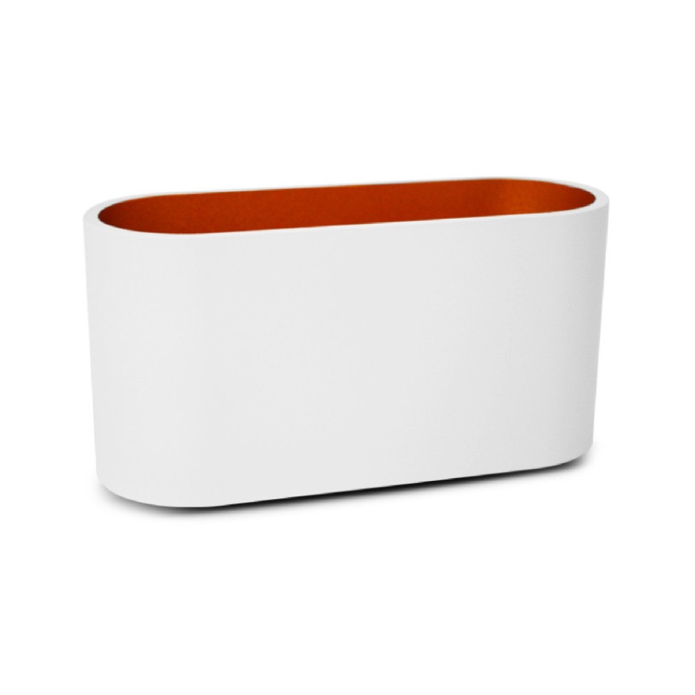 Miidex - Candeeiro de parede HOYA OVALE G9 X1 branco dourado - Ref.: 70040