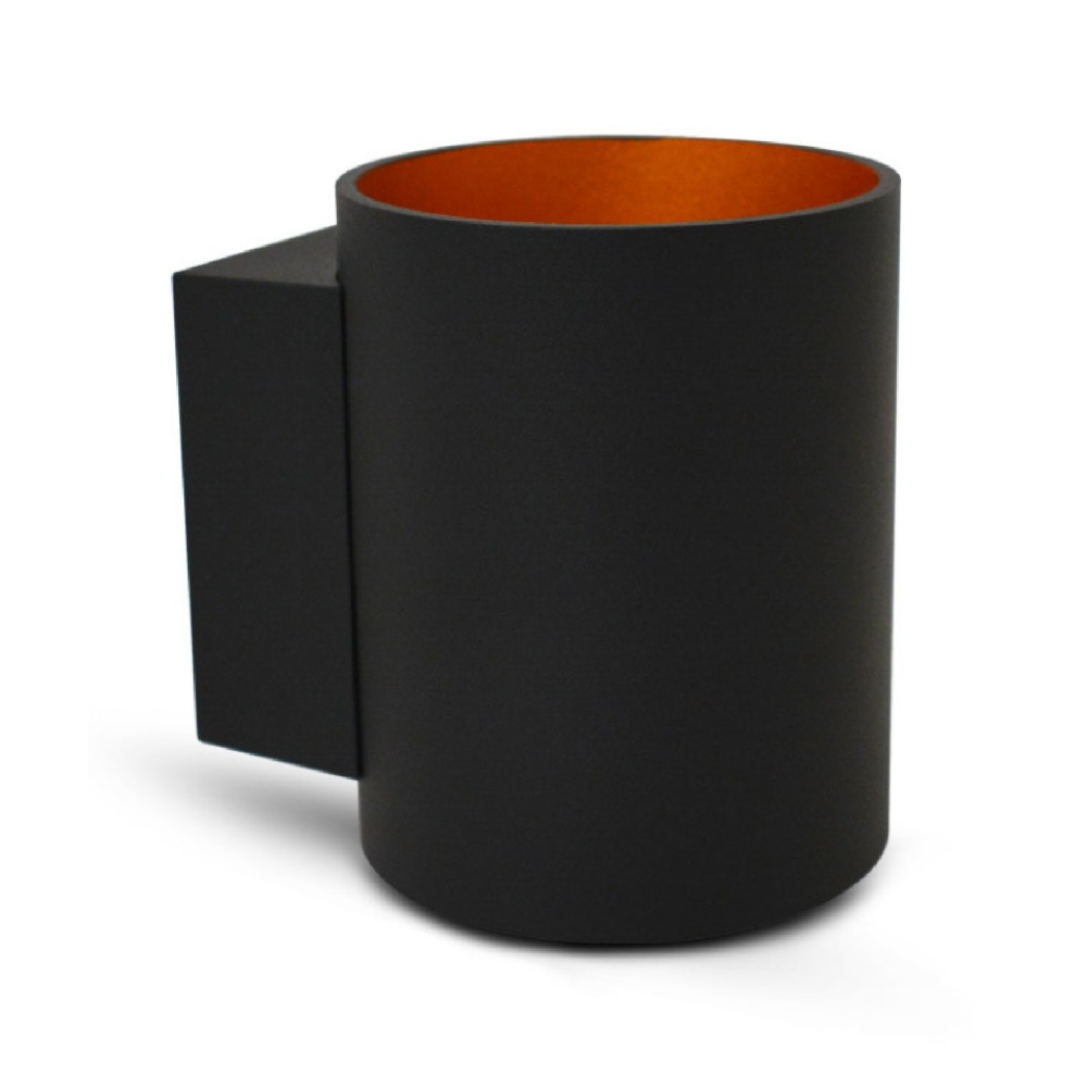 Miidex - Applique Murale HOYA G9 X1 Noir/Doré Cylindrique - Réf : 700390