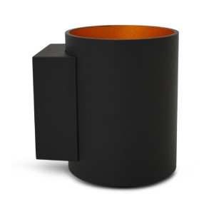 Miidex - HOYA G9 X1 Black/Gold Cylindrical Wall Light - Ref: 700390