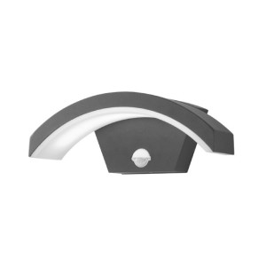Miidex - Applique Murale LED CURVILINE 8W 330 lm Détecteur 3000K Gris IP54 - Réf : 677831