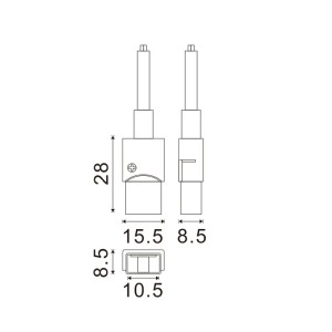 Ledme - Connecteur de Début Pour Ruban Led Ip68 10Mm Out 8Mm In 2Pin - Réf : LM2923