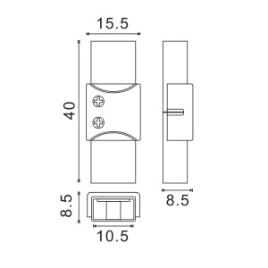 Ledme - Conector intermedio para tira LED IP68, salida de 10 mm, entrada de 8 mm, 2 pines - Ref.: LM2922