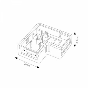 Ledme – L-Stecker für LED-Band, IP68, 10 mm Ausgang, 8 mm Eingang, 2-polig – Art.-Nr.: LM2616