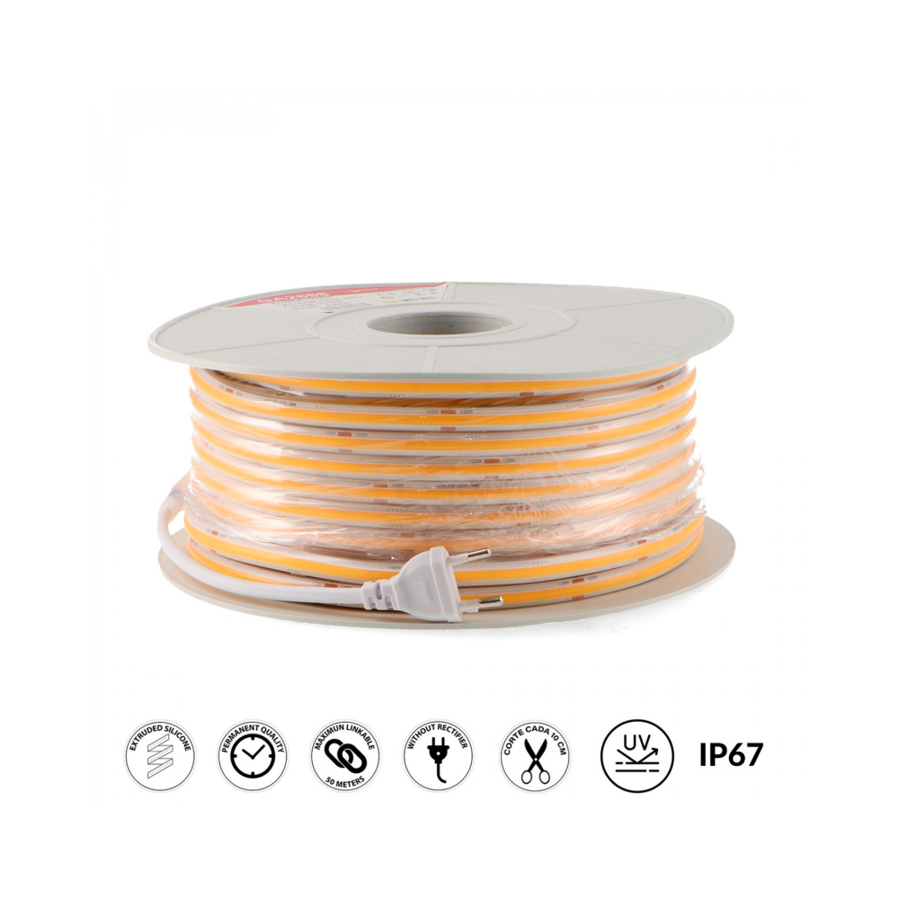 Ledme - Ruban de Led 220V Cob Point 14W/m 6000K Ip67 - vendu au ml - Réf : GA2685-1ML