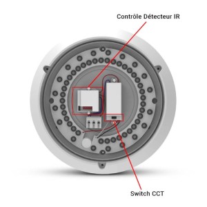 Miidex - Witte LED-raamlamp RONDO + IR-sensor Ø300 15 W CCT - 5 jaar garantie - IP65 - Art.nr.: 101093