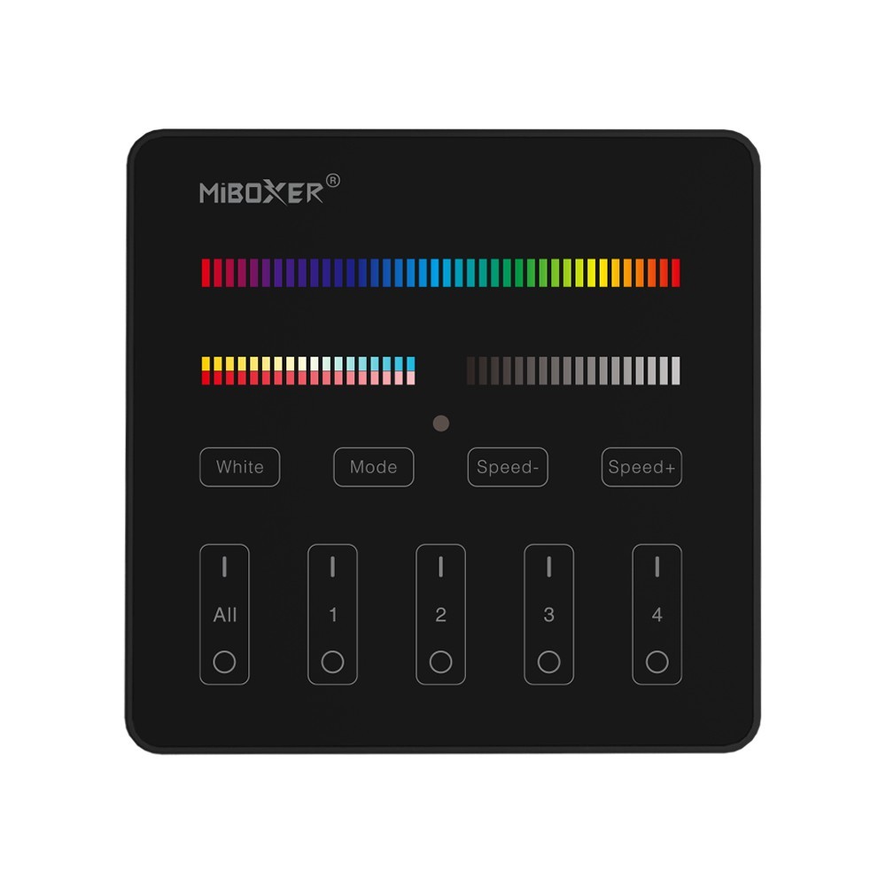 Miboxer - Contrôleur LED RGB+CCT tactile Noir sans fil 4 zones - Réf : B4-B
