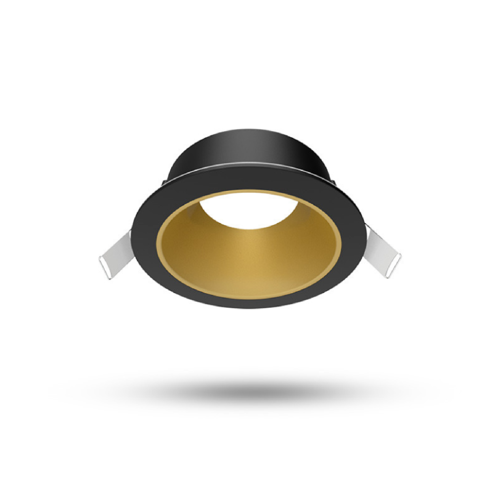 Miidex - Collerette basse luminance rond/rond noir/doré pour spot ÉCLAT II - Réf : 100291