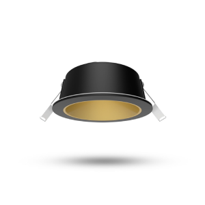 Miidex - Collerette basse luminance rond/rond noir/doré pour spot ÉCLAT II - Réf : 100291
