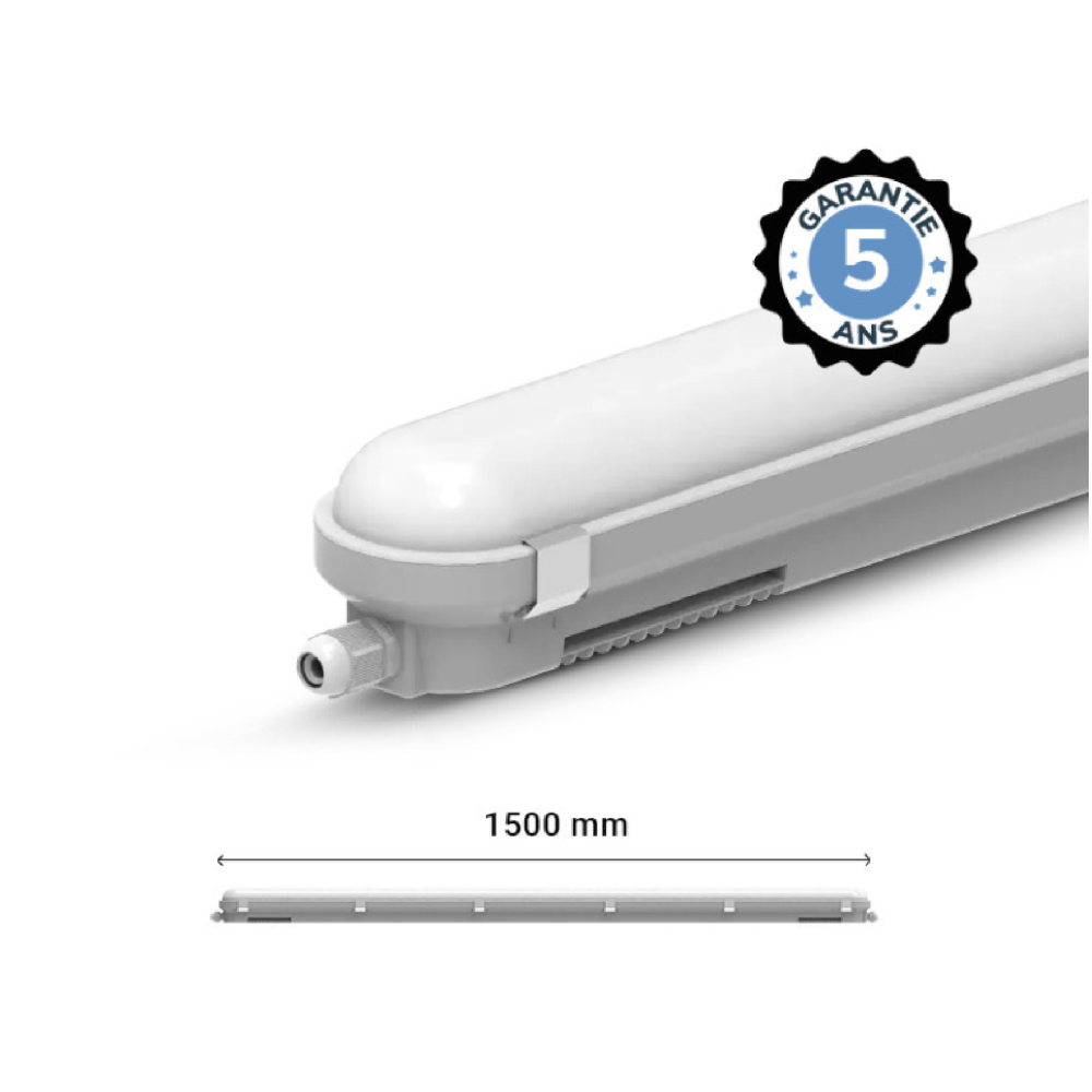 Miidex - Lámparas LED integradas resistentes al agua - 58 W, 4000 K, 1500 mm, IP65 - 5 años de garantía - Ref.: 101084