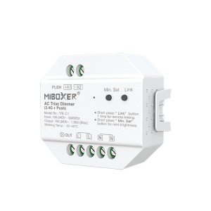 MiBoxer - Triac RF + Push Gradateur 240V AC - max 300W - Réf : TRI-C1