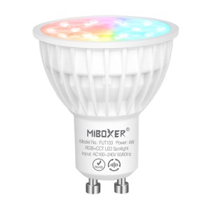 MiBoxer - GU10 RGB+ LED-lampCCT 4 W (2,4 GHz) - Artikelnummer: FUT103