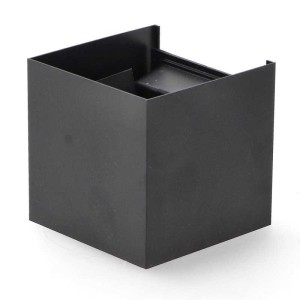 Ledme - Aplique de parede LED em forma de cubo, preto, 12 W, CCT, IP54 - Ref.: LM6184