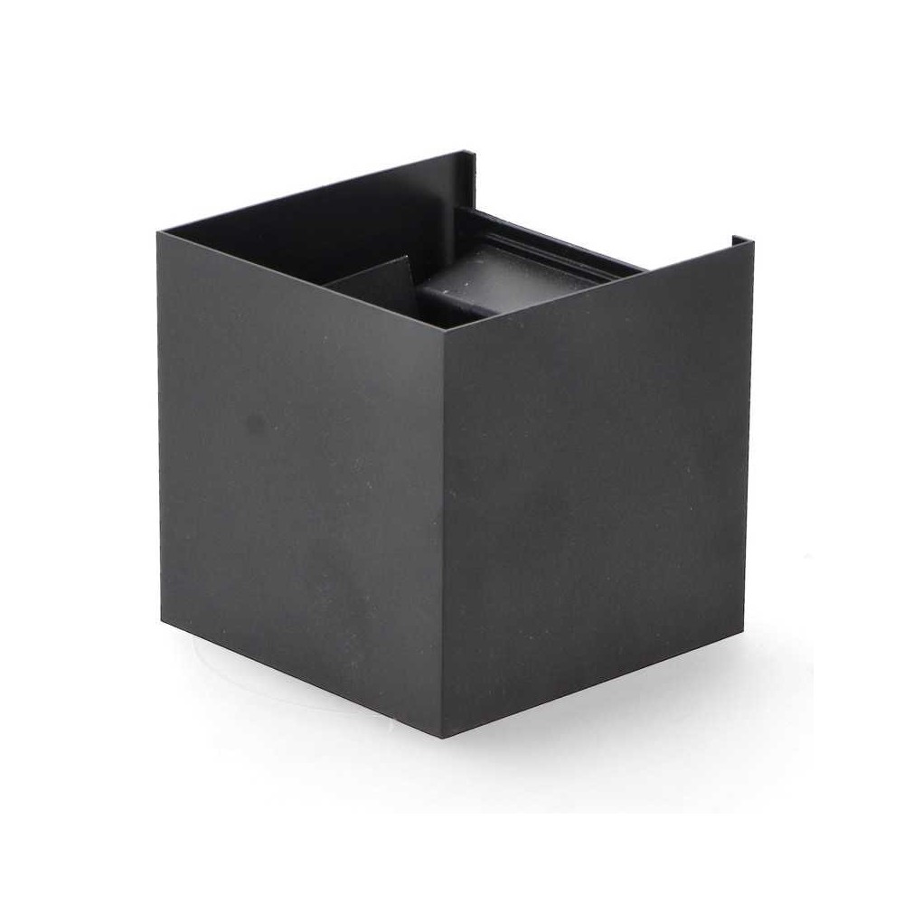 Ledme - Applique Murale Led Cube Noir 12W CCT Ip54 - Réf : LM6184