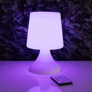 https://design-led.fr/fr/ Lampe à Poser LED Extérieure Portative Uyoga RGBW avec Haut-Parleur Bluetooth et Batterie Rechargea...