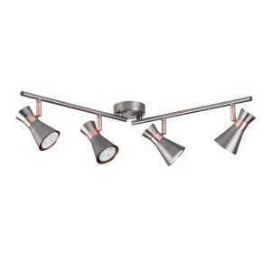 https://design-led.fr/de/ MILENO Wand- und Deckenleuchte Silber / Kupfer 4xGU10 29119 67,10 € 57,04 €