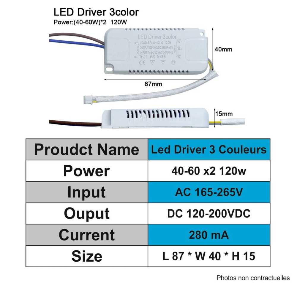 https://design-led.fr/de/ LED-Treiber CCT 40-60W x2 120W 280mA 120-200VDC 11,40 € 9,69 € A2020