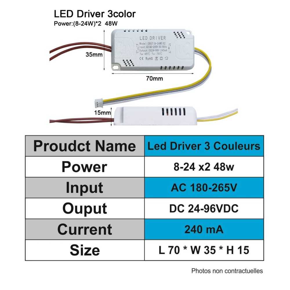 https://discount-led.fr/it/ Driver LED CCT 8-24W * 2 - 240 mA 24-96 VDC  4,90 €  3,92 €    A2022