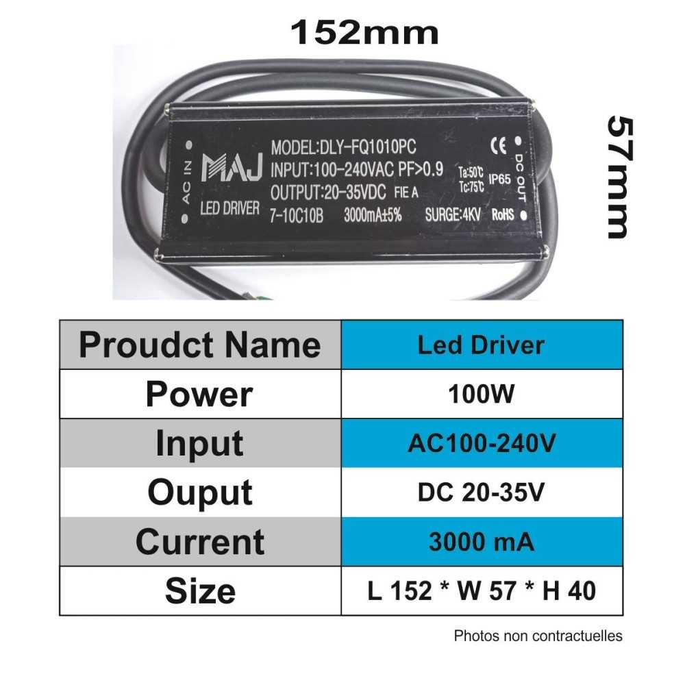 https://discount-led.fr/fr/ Driver LED IP67 100W 3000mA 20-35V DC  51,70 €  41,36 €    A2006