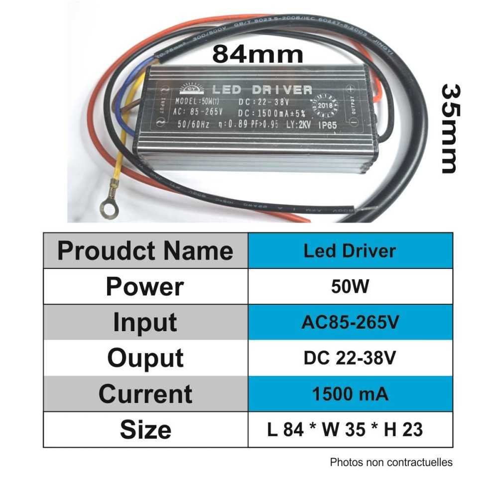 https://design-led.fr/de/ LED-Treiber IP67 50W 1500mA 22-38V DC 18,70 € 15,89 € A2002