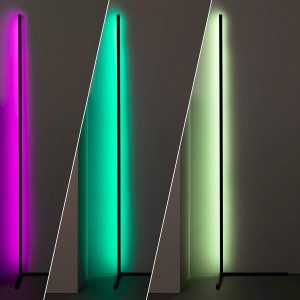 https://design-led.fr/de/ LED-Stehleuchte RGB 20W 140cm schwarz, dimmbar mit Fernbedienung. 82,40 € 70,04 € 0193