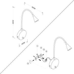 https://discount-led.fr/es/ Koiné Lámpara LED metálica de pared de 3W con interruptor 3000K  44,50 €  35,60 €    C76588