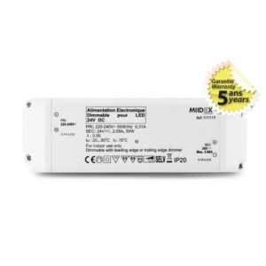 https://discount-led.fr/fr/ Alimentation pour LED 24 VDC 50W Dimmable Coupure de phase  50,80 €  40,64 €    100115