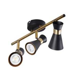 https://design-led.fr/it/ Apparecchio a parete e a soffitto MILENO nero / oro 3xGU10 45,40 € 38,59 € 29116