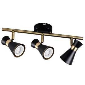 https://design-led.fr/it/ Apparecchio a parete e a soffitto MILENO nero / oro 3xGU10 45,40 € 38,59 € 29116
