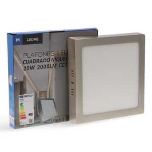 https://design-led.fr/de/ Quadratische Led-Deckenleuchte Slim Serie Nickel 20W Cct LM5544 25,20 € 21,42 €