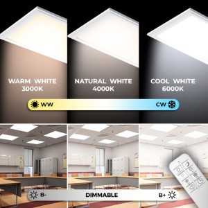 https://design-led.fr/nl/ Dimbaar LED paneel met afstandsbediening 595 x 595 40W 70,80 € 60,18 € B5235-3CCT