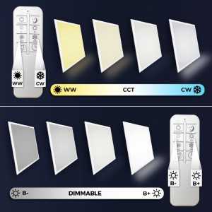 https://design-led.fr/nl/ Dimbaar LED paneel met afstandsbediening 595 x 595 40W 70,80 € 60,18 € B5235-3CCT